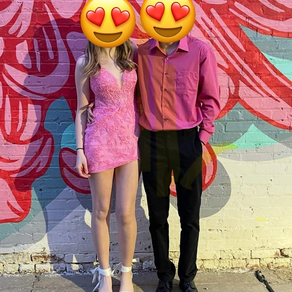 Pink Lace Floral Dress